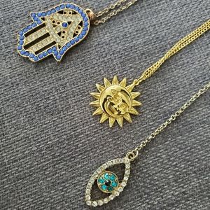 Evil Eye, Sun, Hand of Fatima Necklaces